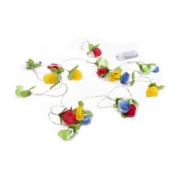 Гирлянда из светодиодных лампочек в виде велосипеда и цветов.