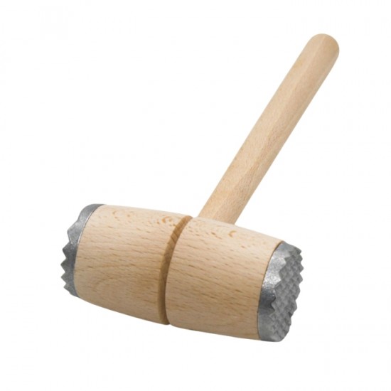 Деревянный кухонный молоток 28 см - с металлическими наконечниками