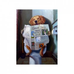 Алмазная живопись RUBYE, 30x40 см - Собака с газетой