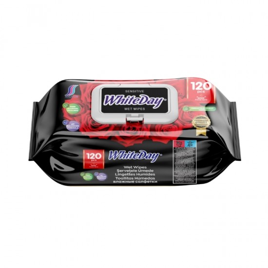 Влажные салфетки WHITE DAY, 120 шт. - Розовый цвет