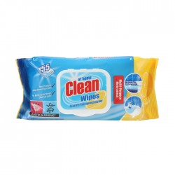Влажные чистящие салфетки AT HOME 55 г - с ароматом лимона.