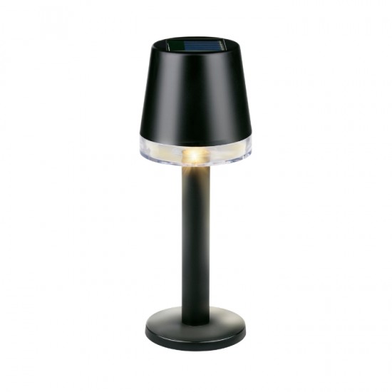 Настольная лампа на солнечных батареях для сада - черная