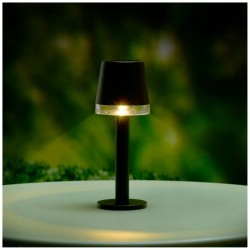 Настольная лампа на солнечных батареях для сада - черная