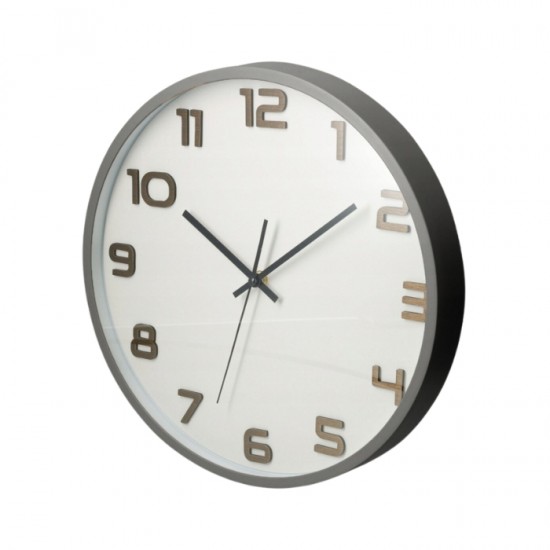 Sienas pulkstenis Ø 35 cm ar koka cipariem