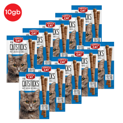PERFECTO CAT лакомство для кошек 10x5g=50g x 10 упаковок  - палочки с лососем и форелью