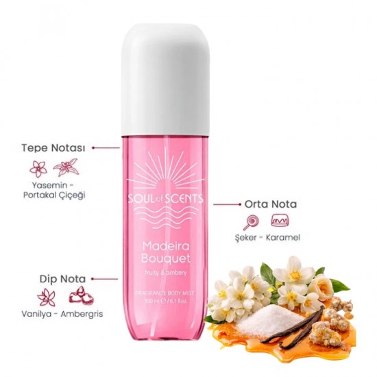 Ķermeņa sprejs SOUL OF SCENTS 180ml - Madeira Bouquet