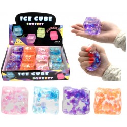 !Антистрессовая игрушка ICE CUBE SQUEEZY GLITTER 5x5 см