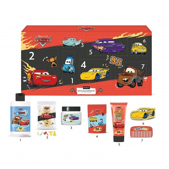 Dāvanu komplekts DISNEY CARS 7gab - vannai un matu kopšanai
