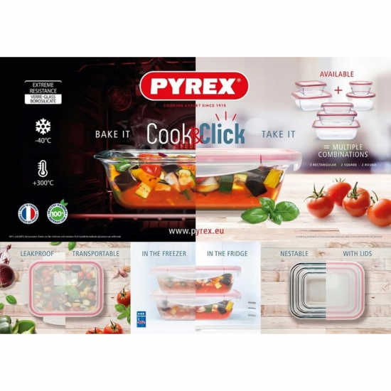 Контейнер для еды с крышкой PYREX 800m