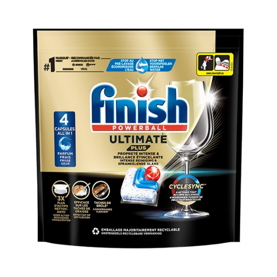 Trauku mazgājamās mašīnas kapsulas FINISH ULTIMATE PLUS 4 gab.