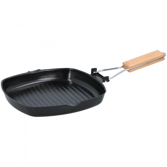 Grill pan w fold handle 24cm