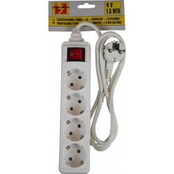 Pagarinātājs 4-viet. 1.5 M 4V ar zemējumu Pagarinātājs 4-viet. 1.5 M 4V ar zemējumu