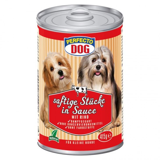 Perfecto Dog liellopu gaļas gabaliņi mērcē, 415 g