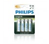 Baterijas "Philips  Long Life" R6 AA 4 gab.