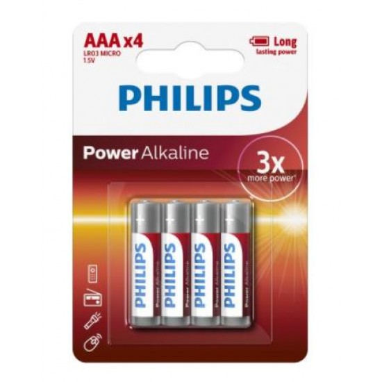 Baterijas R03/AAA PHILIPS Power Alkaline