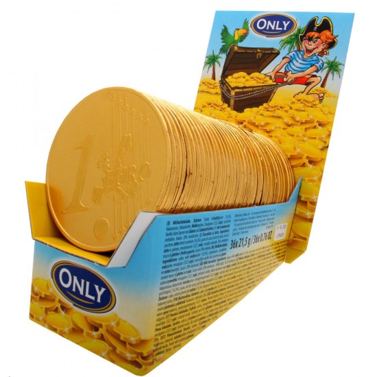 Piena šokolādes monēta "Only" 21.5 gr Piena šokolādes monēta "Only" 21.5 gr
