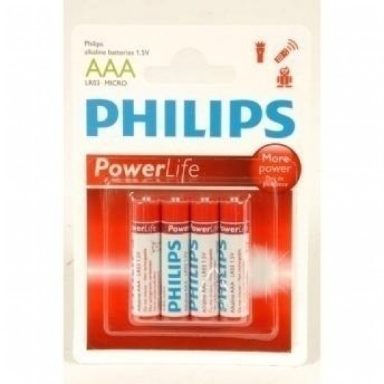 Baterijas Philips LR03 AAA powerlife